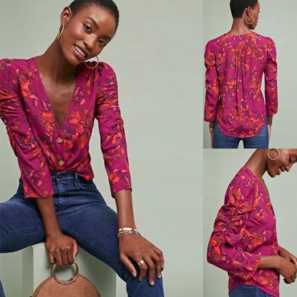 Anthropologie Tops - ANTRHO Maeve Jourdain floral blouse NWT